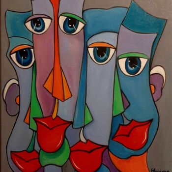 Peinture intitulée "Глаза1" par Olena Blinnikova, Œuvre d'art originale, Huile Monté sur Châssis en bois
