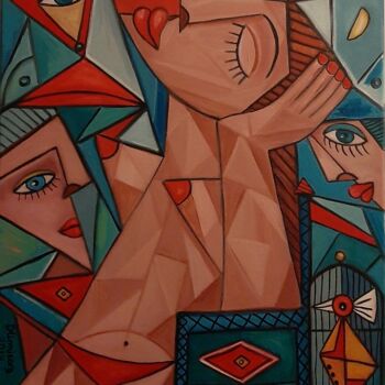 Peinture intitulée "Сны женщины" par Olena Blinnikova, Œuvre d'art originale, Huile