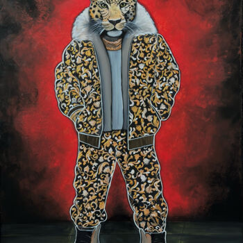 Pintura intitulada ""Jaguar"" por Olena Bunina (Helena Bunina), Obras de arte originais, Acrílico