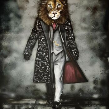 Peinture intitulée "«Lion»" par Olena Bunina (Helena Bunina), Œuvre d'art originale, Acrylique