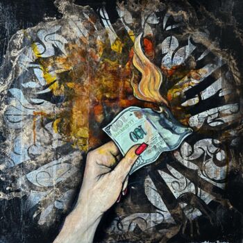 Peinture intitulée "“Love or money/Make…" par Olena Bunina (Helena Bunina), Œuvre d'art originale, Acrylique