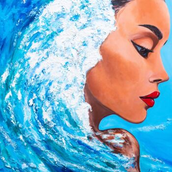 Painting titled "waves" by Olena Khristo, Original Artwork, Acrylic