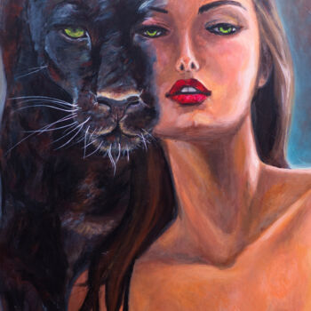 Painting titled "Predator" by Olena Khristo, Original Artwork, Acrylic