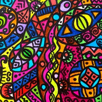 Painting titled "Magic thoughts" by Olena Kovalenko, Original Artwork, Marker