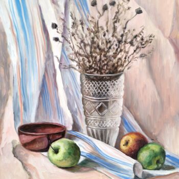 Peinture intitulée "Сrystal Vase with D…" par Olena Kucher, Œuvre d'art originale, Huile