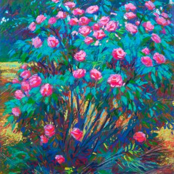 Painting titled "roses roses" by Olena Polovna, Original Artwork, Pastel
