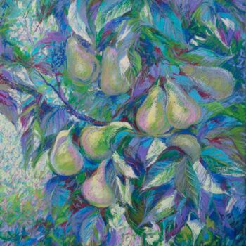 Painting titled "Poires d'été" by Olena Polovna, Original Artwork, Pastel