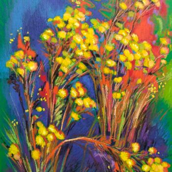 Peinture intitulée "buisson coloré" par Olena Polovna, Œuvre d'art originale, Pastel