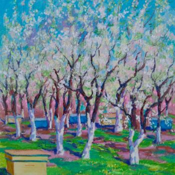Painting titled "Le jardin fleurit" by Olena Polovna, Original Artwork, Pastel