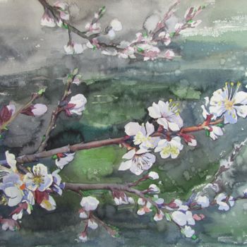 Painting titled "spring Весна" by Olena Polovna, Original Artwork, Watercolor