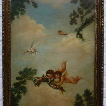 Pintura intitulada "Angelots N°1" por Olena Rabitcheva, Obras de arte originais, Óleo