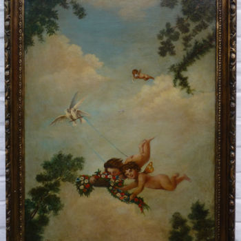 Malerei mit dem Titel "Angelots N°1" von Olena Rabitcheva, Original-Kunstwerk, Öl