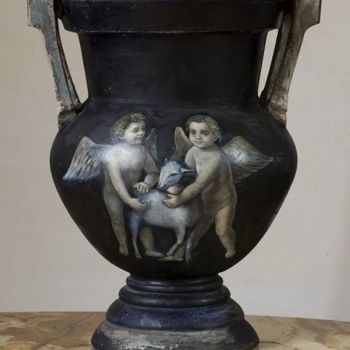 Ζωγραφική με τίτλο "Vase Médicis ancien…" από Olena Rabitcheva, Αυθεντικά έργα τέχνης