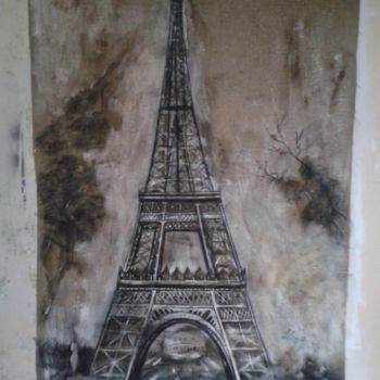 Painting titled "Tour Eiffel" by Olena Rabitcheva, Original Artwork, Oil