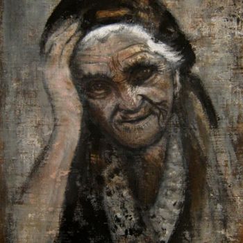 Pintura intitulada "La grand-mère" por Olena Rabitcheva, Obras de arte originais, Óleo