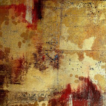 Картина под названием "Gold  abstract pain…" - Olena Topliss, Подлинное произведение искусства, Масло