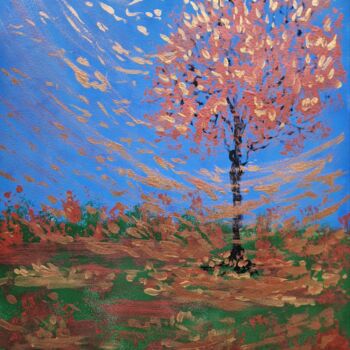Peinture intitulée "Autumn wind" par Olena Yemelianova, Œuvre d'art originale, Acrylique