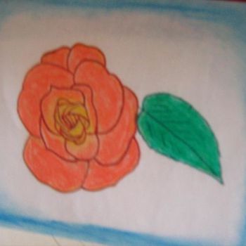Drawing titled "Роза" by Elena Panchenko, Original Artwork