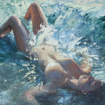 Картина под названием "OCEAN OF LIGHT - Or…" - Olena Samoilyk, Подлинное произведение искусства, Масло