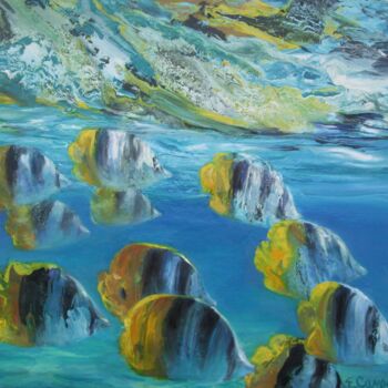 Painting titled "Butterfly fish - Or…" by Olena Samoilyk, Original Artwork, Oil