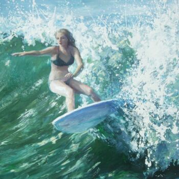 "SURFER - Original o…" başlıklı Tablo Olena Samoilyk tarafından, Orijinal sanat, Petrol