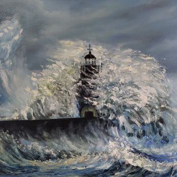 Peinture intitulée "Storm" par Vasiliy Oleynikov, Œuvre d'art originale, Huile