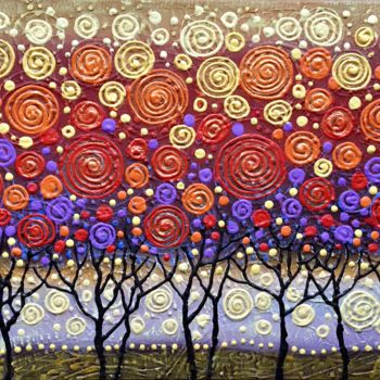 Painting titled "Trees" by Olena Bahriy, Original Artwork, Acrylic
