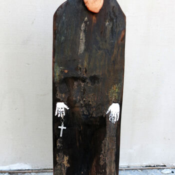 「saint withought face」というタイトルの彫刻 Olesia Krivolapovaによって, オリジナルのアートワーク, ウッド