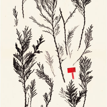 Printmaking titled "In the forest 2" by Olesia Krivolapova, Original Artwork, Xylography