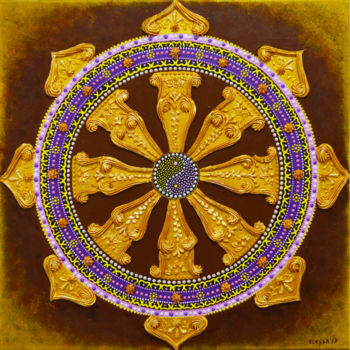 "Buddhism Dharma Whe…" başlıklı Tablo Olesea Arts tarafından, Orijinal sanat, Akrilik