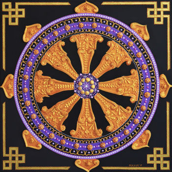 Painting titled ""The Wheel of Life"…" by Olesea Arts, Original Artwork, Acrylic