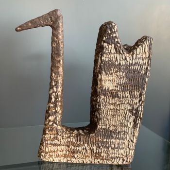 Sculpture intitulée "Corn bird" par Olesia Dvorak-Galik, Œuvre d'art originale, Argile