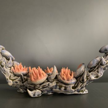 Sculpture titled "Plants on the reefs…" by Olesia Dvorak-Galik, Original Artwork, Clay