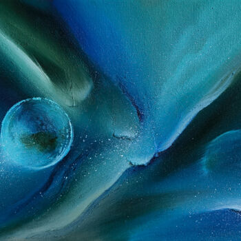 Pittura intitolato "Blue space, univers…" da Olesia Lebedenko, Opera d'arte originale, Olio Montato su Telaio per barella in…