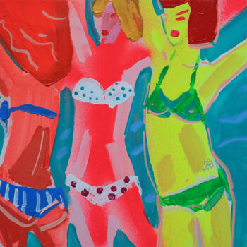 Peinture intitulée "Girls" par Olesia Lishaeva, Œuvre d'art originale, Acrylique