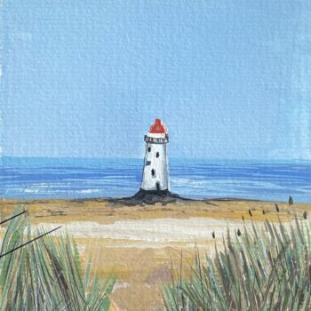 Pintura titulada "Lighthouse" por Olesia Zherebtsova, Obra de arte original, Gouache