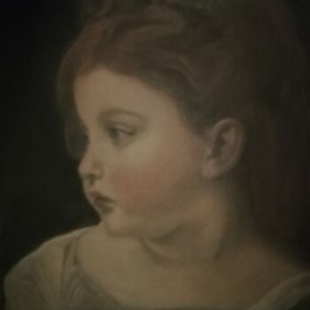 Peinture intitulée "Portrait of a girl" par Olesya Kazarina, Œuvre d'art originale, Tempera