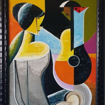 Malerei mit dem Titel "She" von Olesya Khlobystova, Original-Kunstwerk, Öl Auf Karton montiert