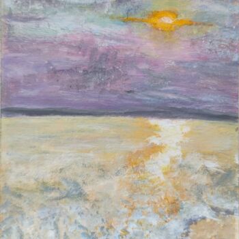Painting titled "Lemon sunset" by Olesya Nikolaeva, Original Artwork, Tempera