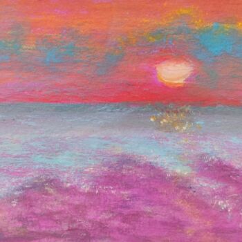 Painting titled "Bonbon sunset" by Olesya Nikolaeva, Original Artwork, Tempera