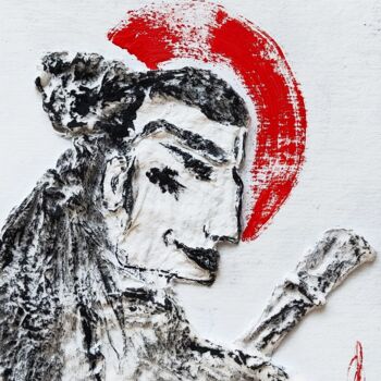 Pittura intitolato "Samurai" da Olesya Nikolaeva, Opera d'arte originale, Inchiostro
