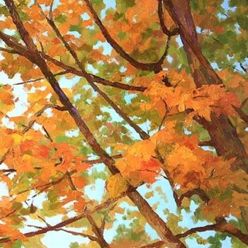 Painting titled "The Autumn" by Olesya Gook, Original Artwork, Oil