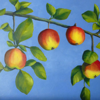 Peinture intitulée "Siberian apples" par Olga Shashok, Œuvre d'art originale, Huile
