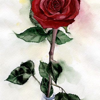 Painting titled "Rose" by Etteila, Original Artwork