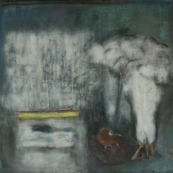Картина под названием "Wolk in broek" - Olga Kovtun, Подлинное произведение искусства, Пастель