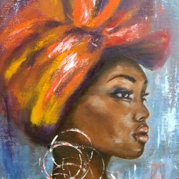 Painting titled "Black Queen" by Olga Asadulaeva, Original Artwork, Oil Mounted on Wood Stretcher frame