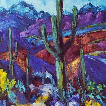 Картина под названием "Arizona" - Olga Asadulaeva, Подлинное произведение искусства, Масло Установлен на Деревянная рама для…