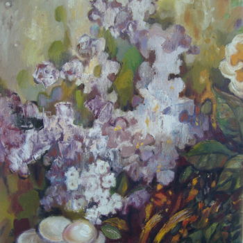 Painting titled "Spring. Easter. Sea…" by Olga Bagina, Original Artwork, Oil