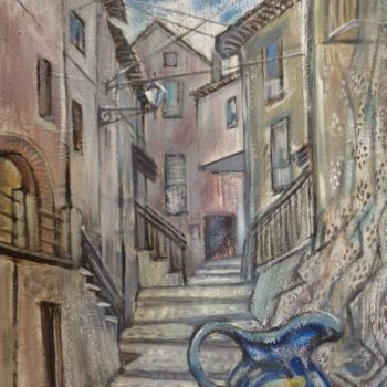 Peinture intitulée "Italian street" par Olga Bagina, Œuvre d'art originale, Huile