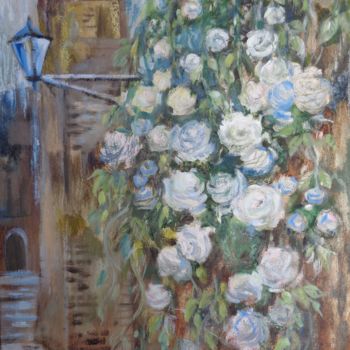Malerei mit dem Titel "Wall blossomed!" von Olga Bagina, Original-Kunstwerk, Öl